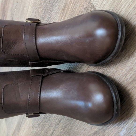 Lauren by Ralph Lauren Brown Margarite Almond Toe Mid-Calf Boots Zip Up Buckle - Picture 4 of 16